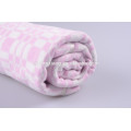 Wide Pink Jacquard Super Soft Warm Solid Color Long Size 100% Cotton Material Blanket For Bbay